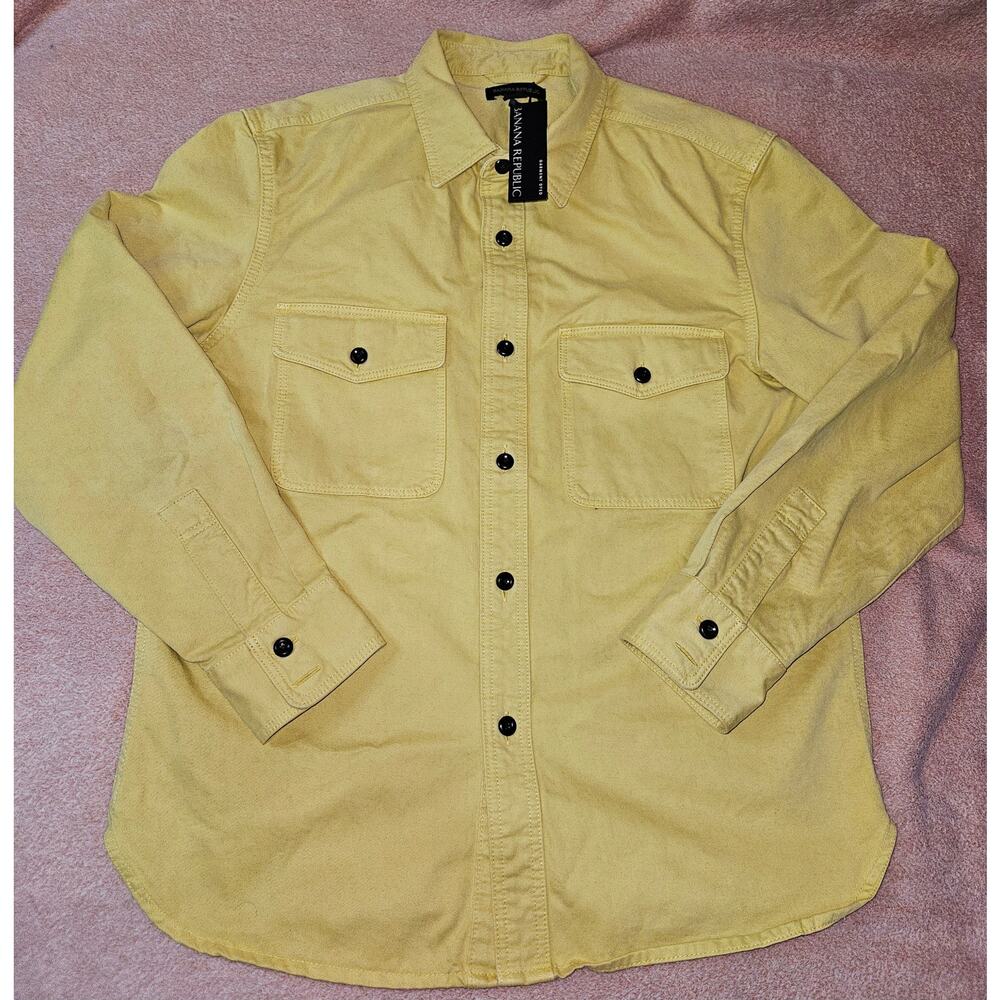 Banana Republic NWT Men's Medium Heavy Twill Garment Dyed Shirt California Calm